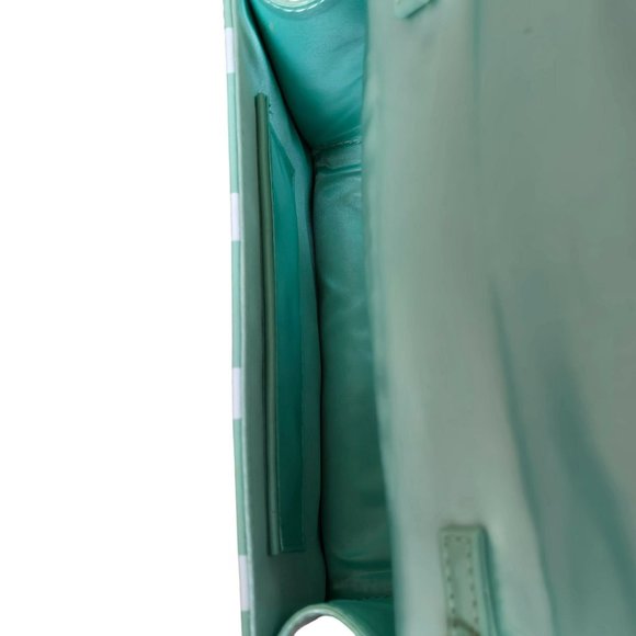 Darling London Matilda Bag Duck Egg Green White Polka Dot Bow Clutch Crossbody - Picture 11 of 16